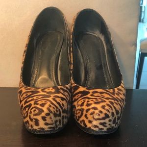 Yves Saint Laurent Pony Hair Round Toe Pumps